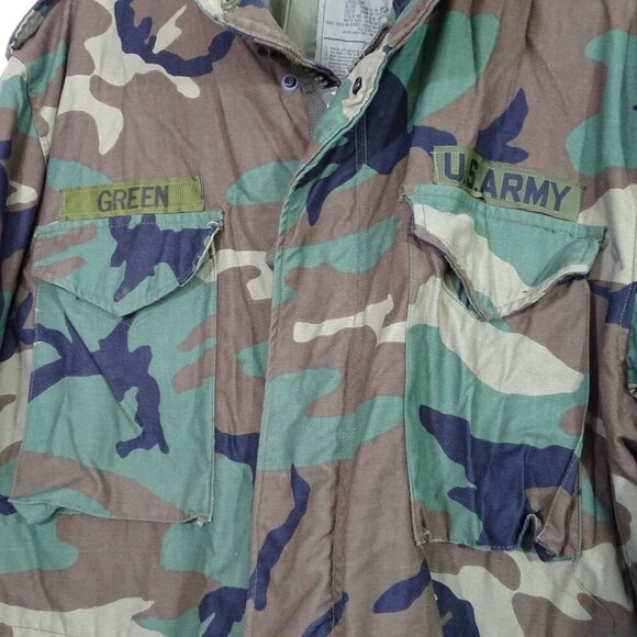 Vtg Alpha Industries US Army Camouflage Cold Weather Field Coat Men Size L LONG - Picture 6 of 10
